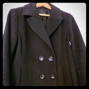 Club Monaco classic black pea coat